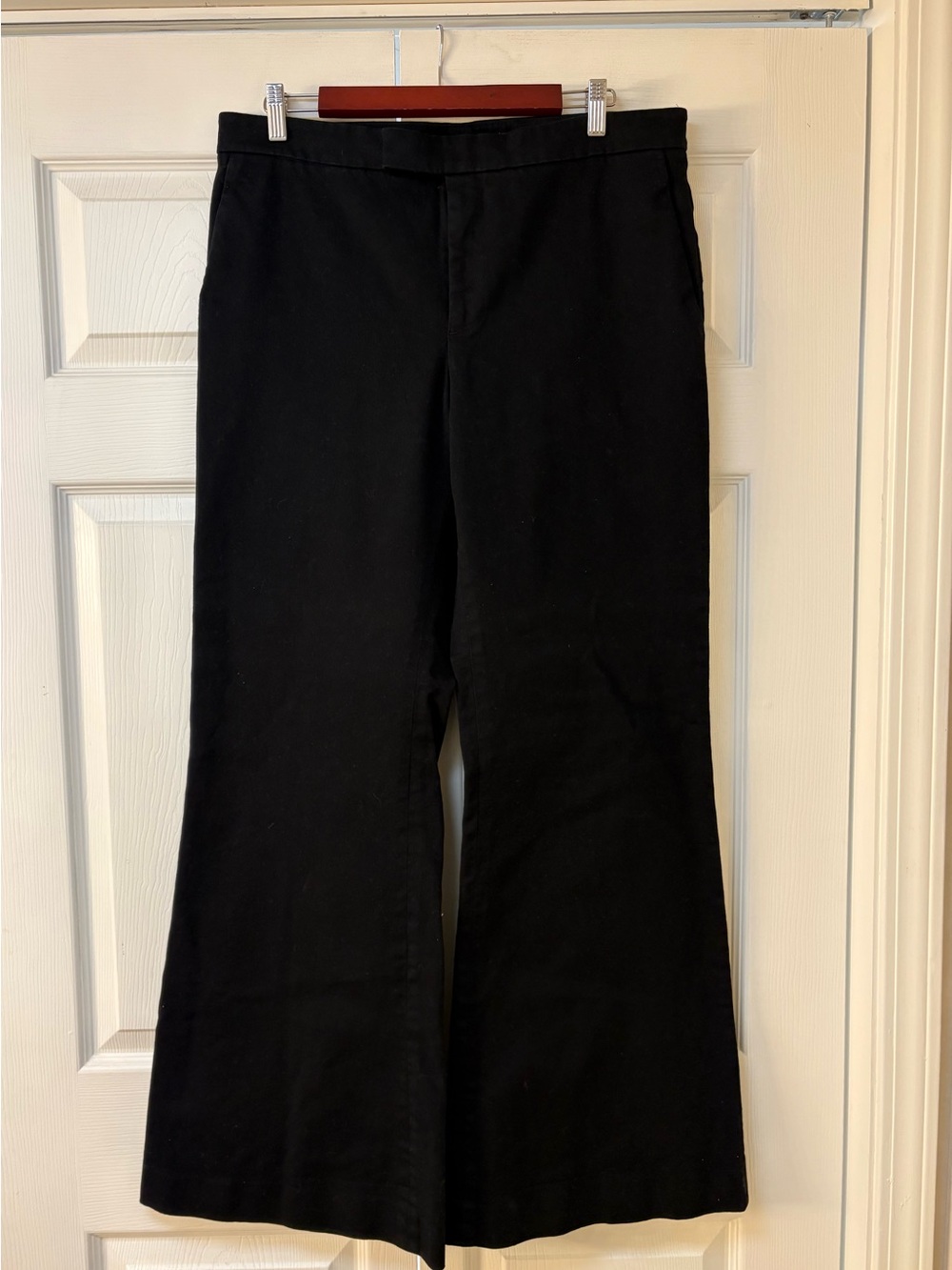 Women's Black Flared Pants - Classic Pull-On Style